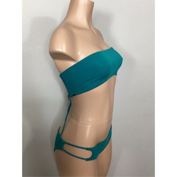 New. O’Neill teal bandeau bikini set. S-top/L-bottom.  Retails $119 - Picture 4 of 15